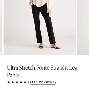 Quince Black Straight Leg Ponte Pants